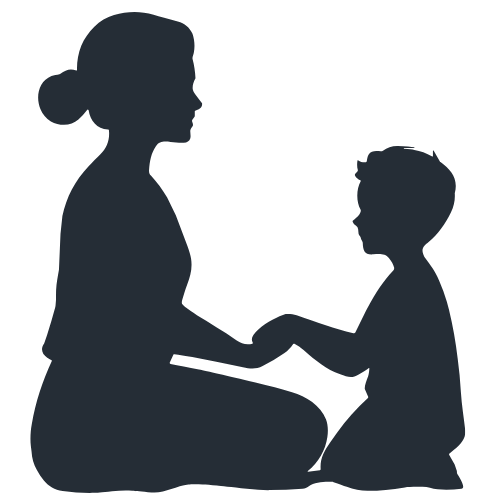 Ombre d'une mere et son fils