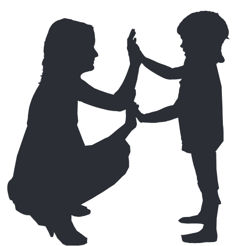 Enfant et sa mere main dans la main