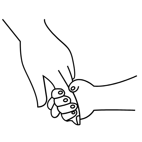 Mains d'une mere et son enfant