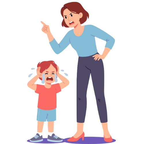 Mere qui gronde un enfant