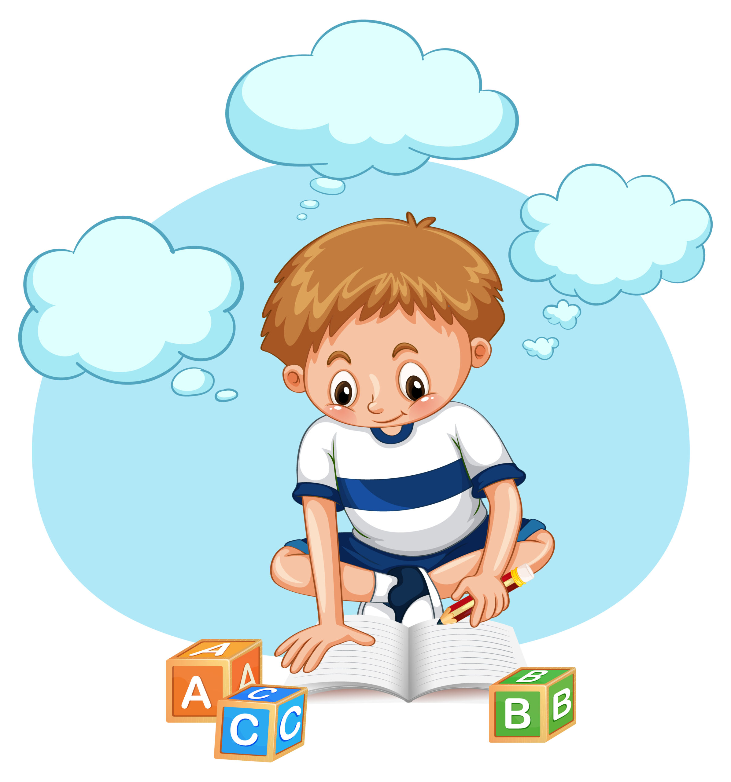 Enfant dyslexique faisant ses devoirs